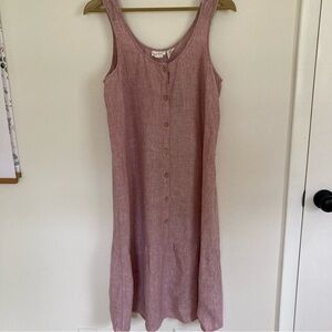 Nicole Miller New York 100% linen sleeveless pink dress